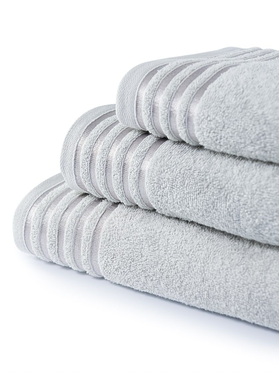снимок Полотенце махровое светло-серое Ринг с бордюром от магазина BIO-TEXTILES ОПТ