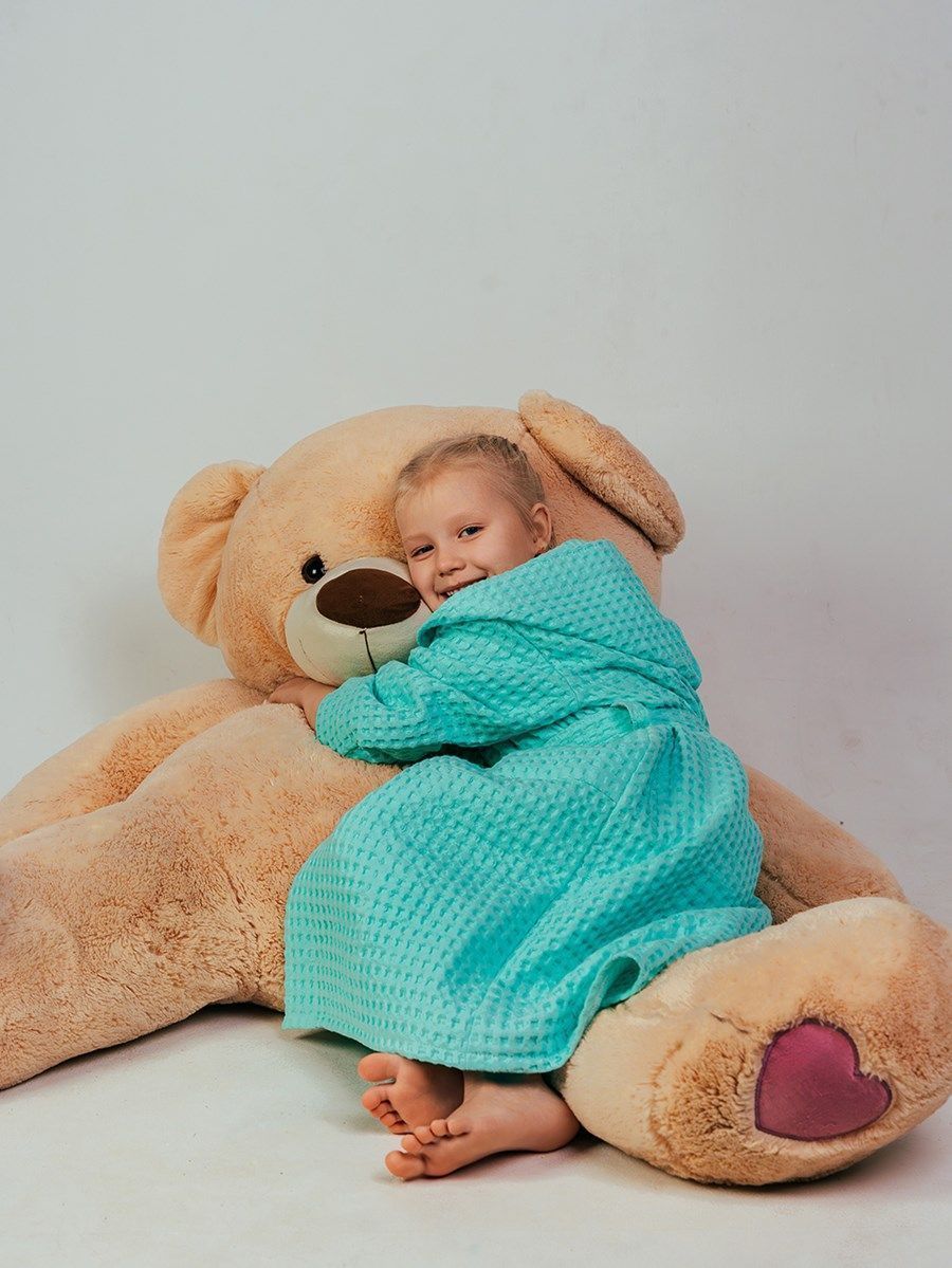 снимок Халат вафельный детский "Комфорт" мятный от магазина BIO-TEXTILES ОПТ