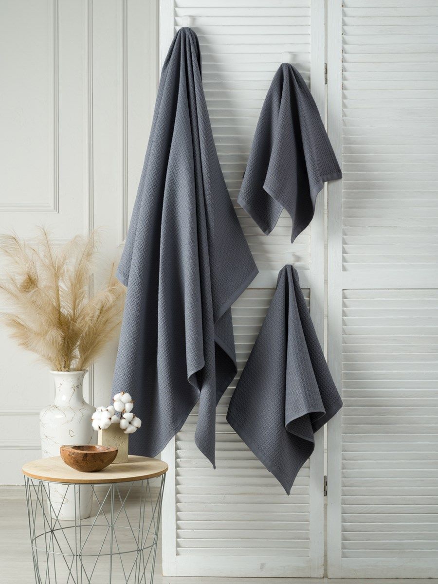 снимок Полотенце вафельное серое от магазина BIO-TEXTILES ОПТ