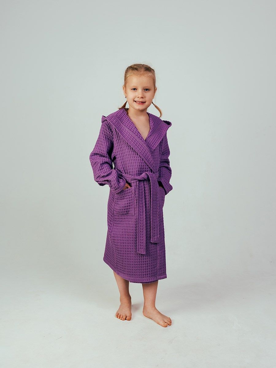снимок Халат вафельный детский "Комфорт" сиреневый от магазина BIO-TEXTILES ОПТ