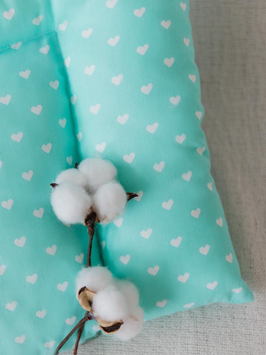 снимок Подушка малышка "Сердечки мята" от магазина BIO-TEXTILES ОПТ