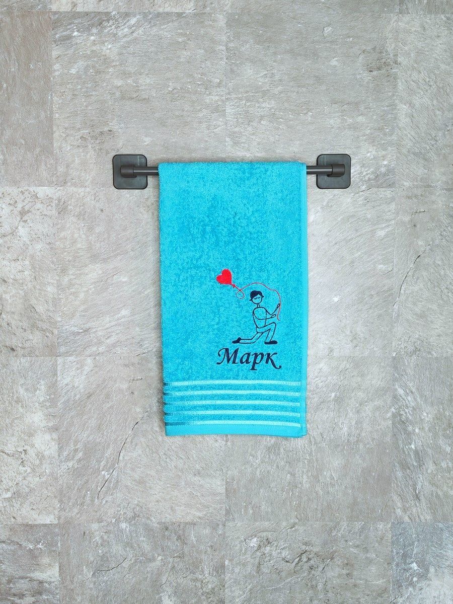 снимок Полотенце с вышивкой 50*90 "Марк" синее от магазина BIO-TEXTILES ОПТ