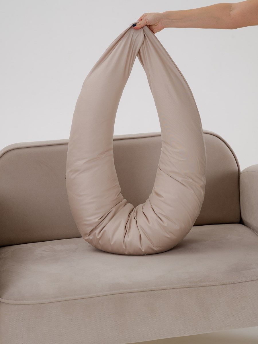 снимок Подушка для беременных в форме банана (бумеранга) 3 в 1 PandaHug 170х30 см, с завязками от магазина BIO-TEXTILES ОПТ