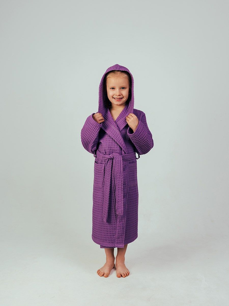 снимок Халат вафельный детский "Комфорт" сиреневый от магазина BIO-TEXTILES ОПТ
