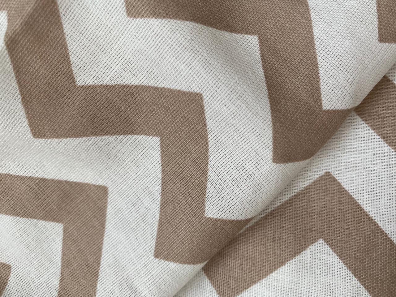 снимок Наволочка для валика "Зигзаг кофе" от магазина BIO-TEXTILES ОПТ