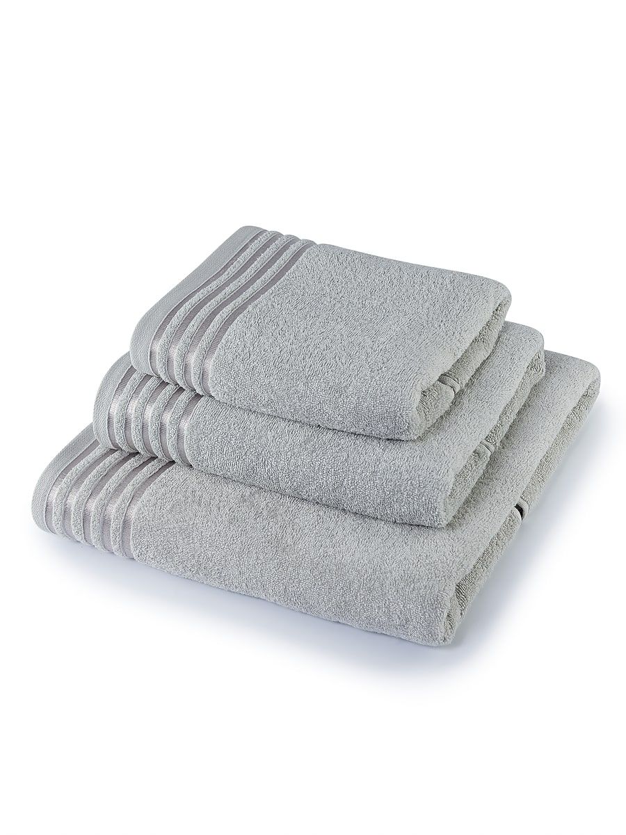 снимок Полотенце махровое светло-серое Ринг с бордюром от магазина BIO-TEXTILES ОПТ